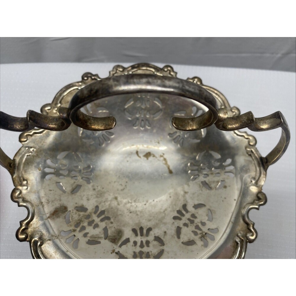 Vintage International Silver Co. Lovelace Pedestal Plated Brides Basket Dish 11" - Picture 8 of 11